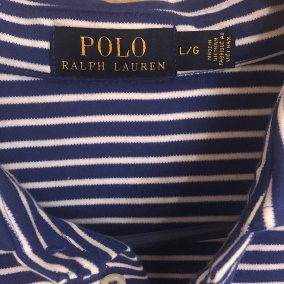 Polo by RL nice navy striped polo EUC - Picture 3 of 4